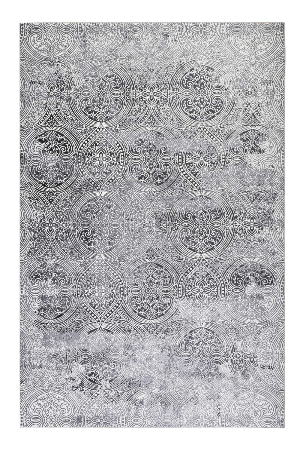 Tapis plat motif cachemire tons de gris130x190