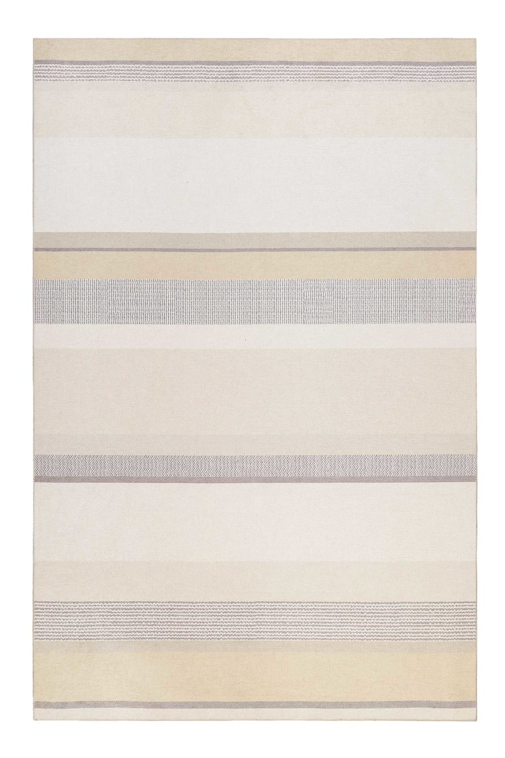 Tapis rayé beige et
