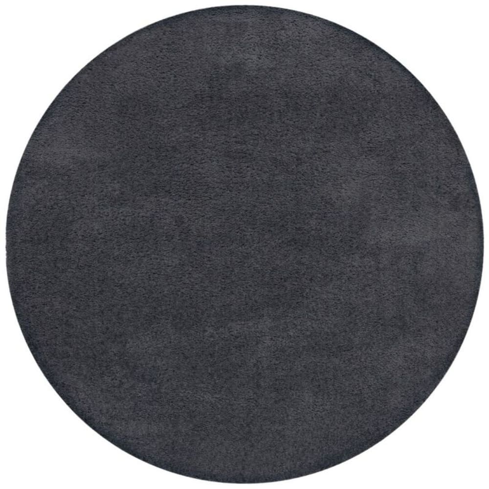 Tapis rond en polyester recyclé gris