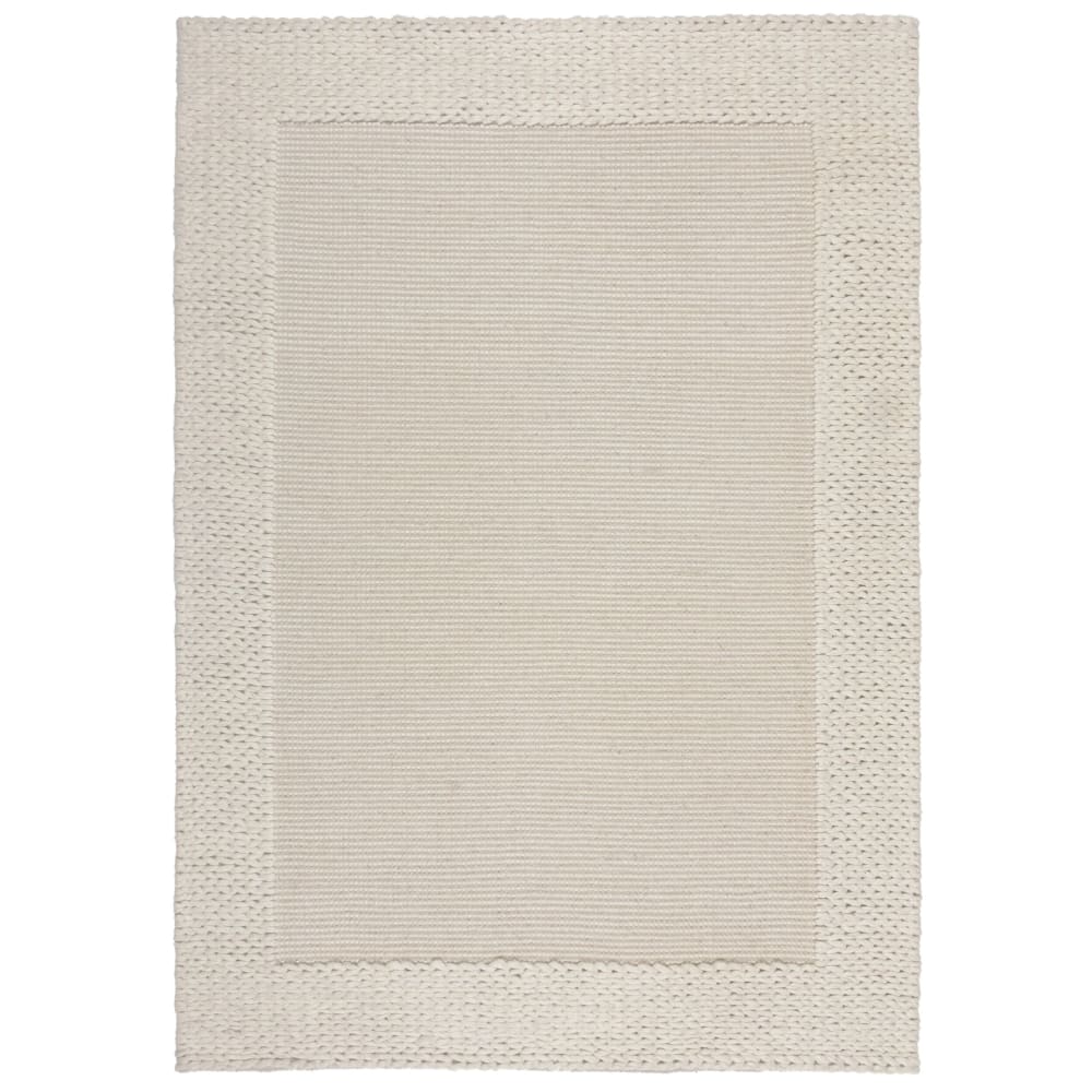 Tapis en laine à bordure beige 200x290cm