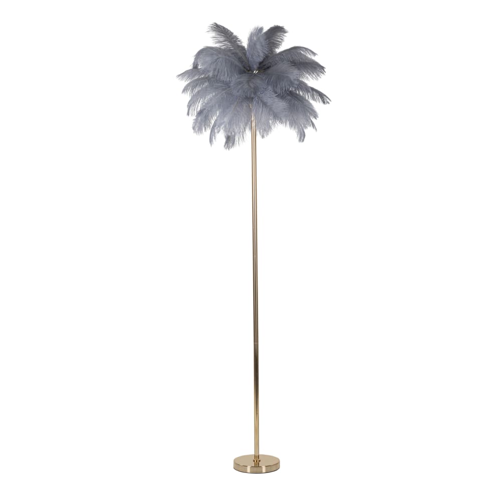 Lampadaire en métal avec plumes grises Ø cm 55x160