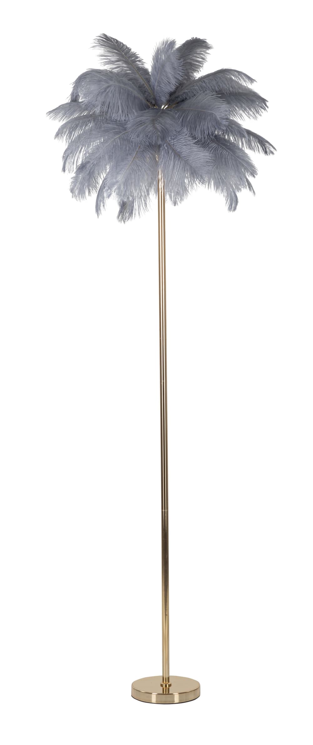 Lampadaire en métal avec plumes grises ø cm 55x160 — vue 3