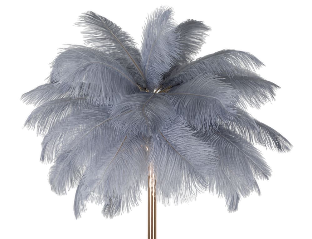 Lampadaire en métal avec plumes grises ø cm 55x160 — vue 4