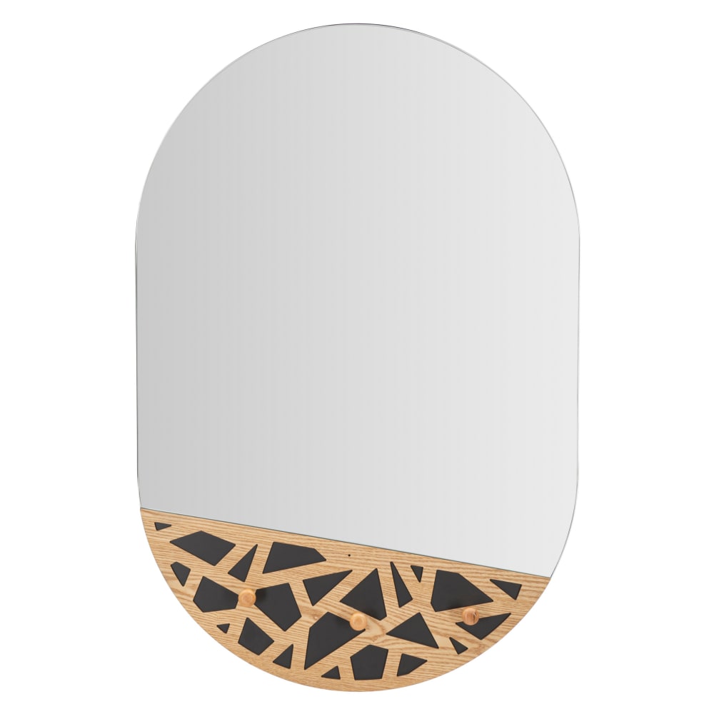 Miroir mural avec cintres en bois marron cm 60x5,3x90