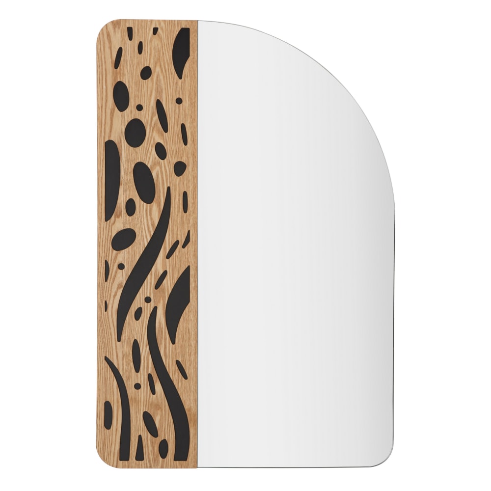 Miroir mural en bois marron et noir cm 60x1x90