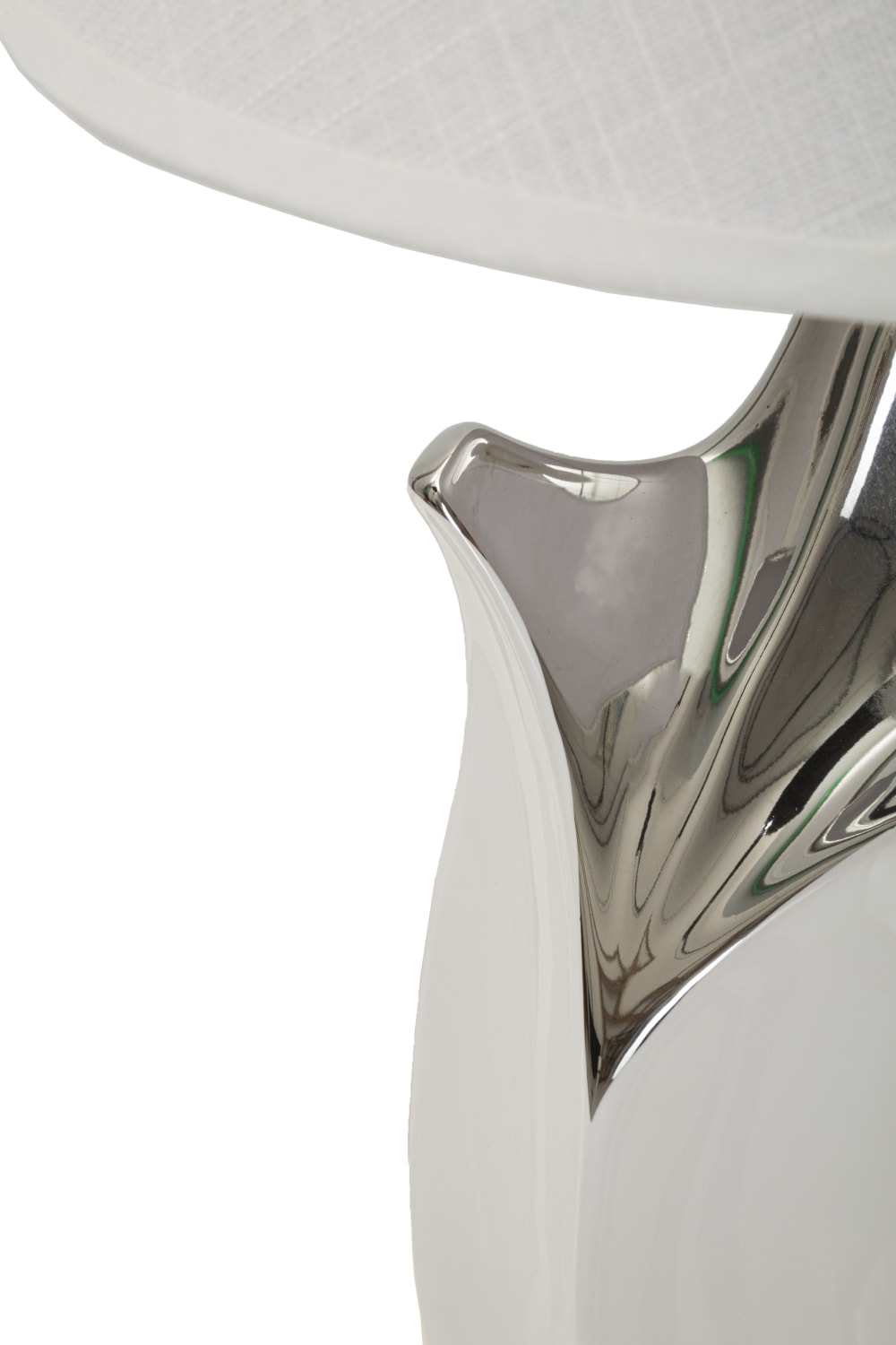Lampe de table en céramique blanche et argentée ø 30x51 cm — vue 4