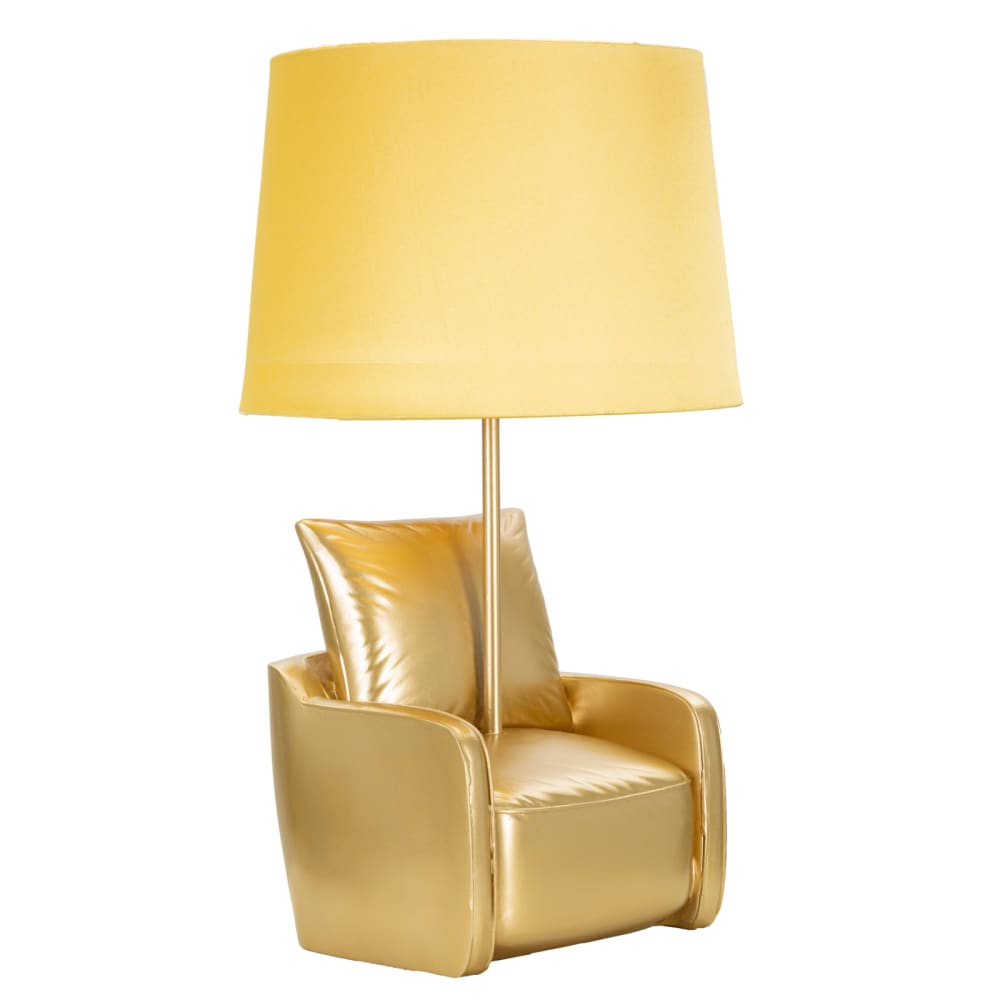 Lampe de table fauteuil en résine dorée ø 26x46 cm — vue 3