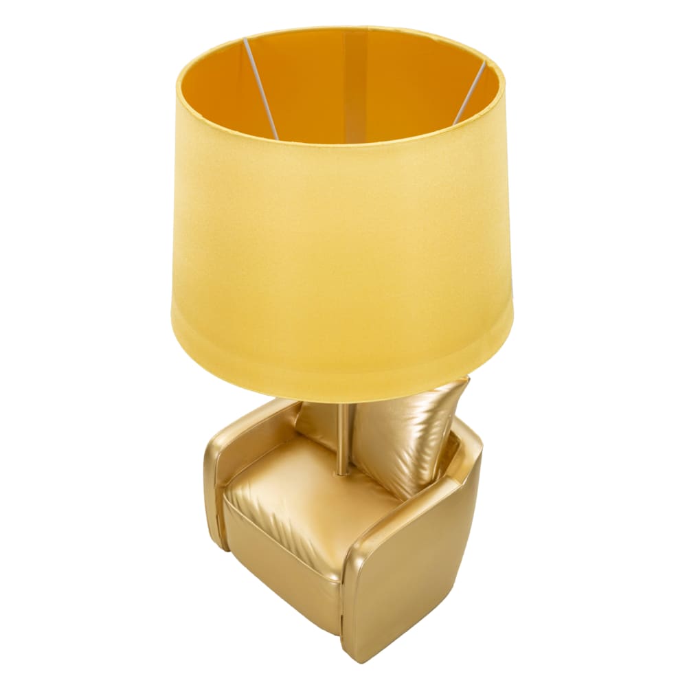 Lampe de table fauteuil en résine dorée ø 26x46 cm — vue 4
