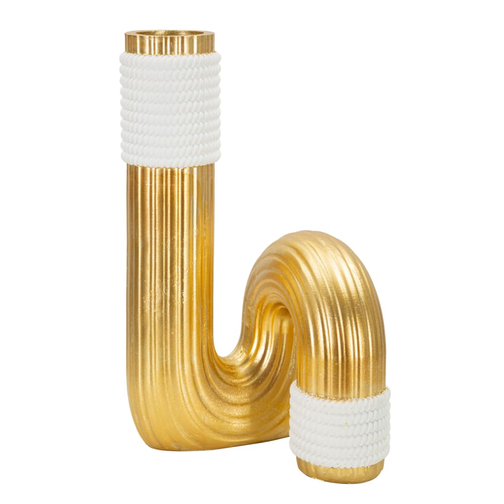 Vase en résine dorée 14,5x13x25 cm