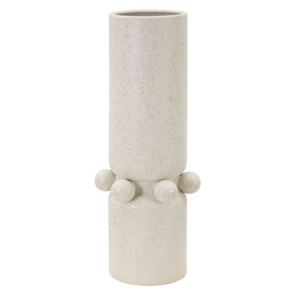 Vase en céramique beige avec sphères Ø 15,5x41 cm