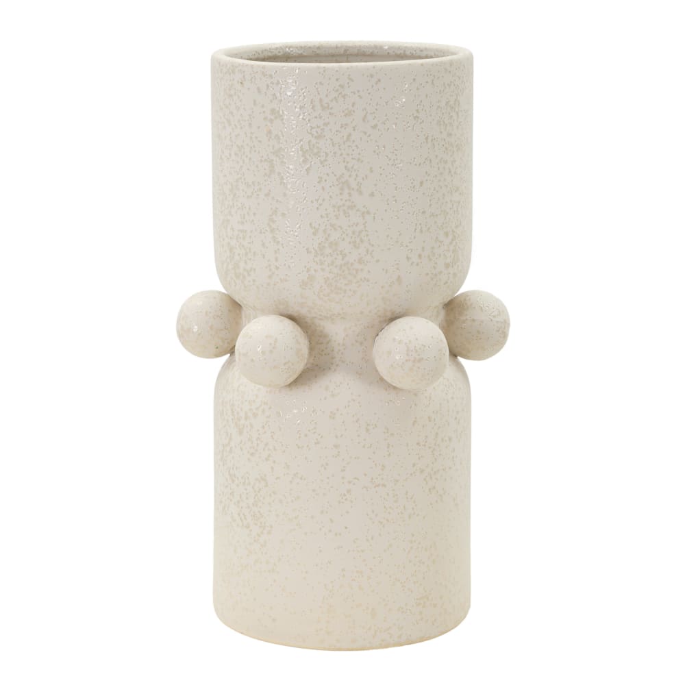 Vase en céramique beige avec boules Ø 16x28 cm