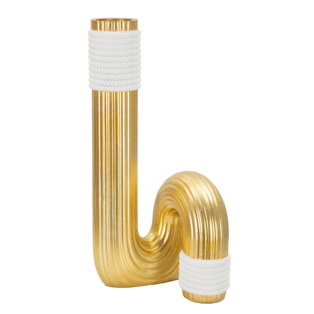 Vase en résine doré 15,3x13x30,5 cm