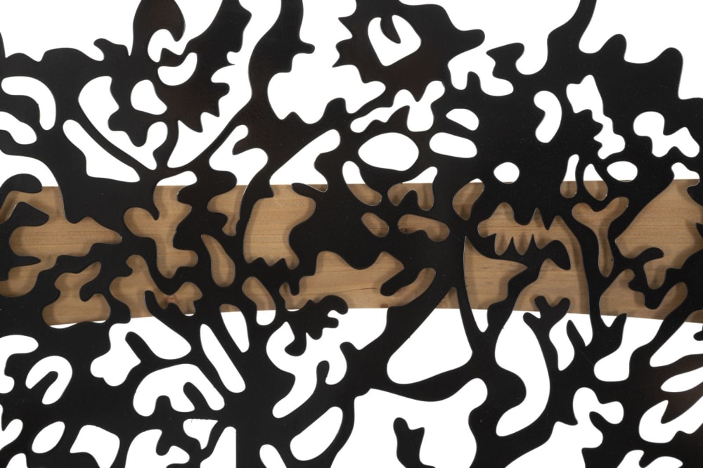 Ensemble de 3 déco murale en métal et bois noir 176x2x90 cm — vue 4