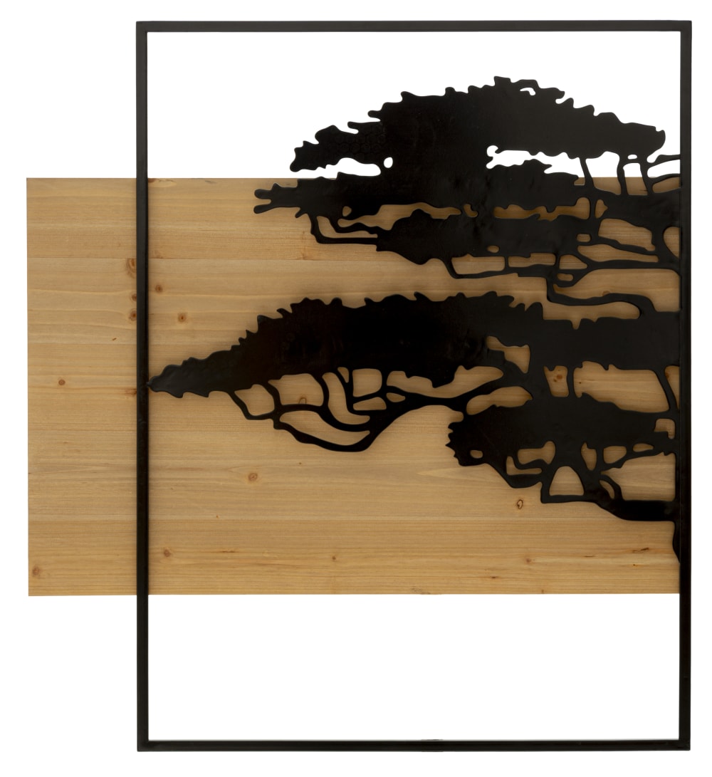 Ensemble de 3 panneaux décoratifs 3d en métal et bois noir 204x2x80 cm — vue 4