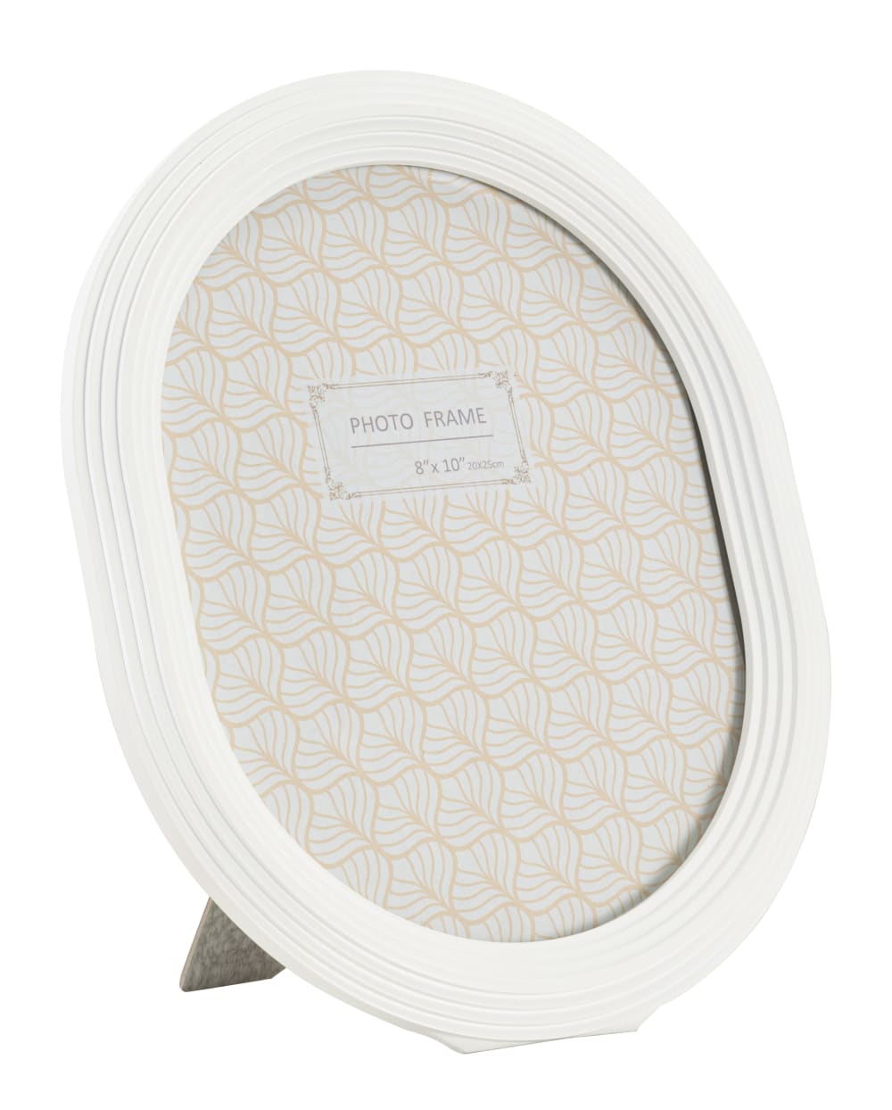 Cadre photo ovale en résine blanche 25x2x30 cm