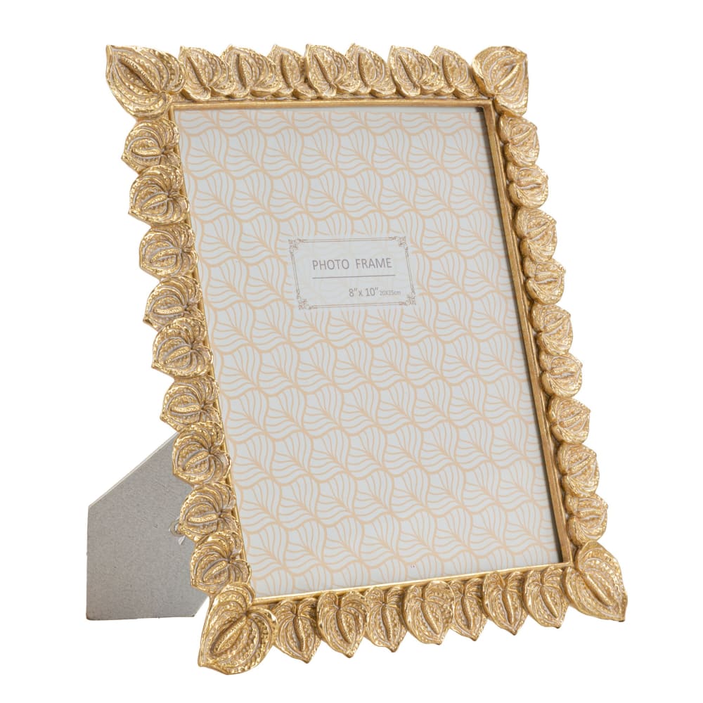 Cadre en résine dorée avec des fleurs 26x2x31 cm