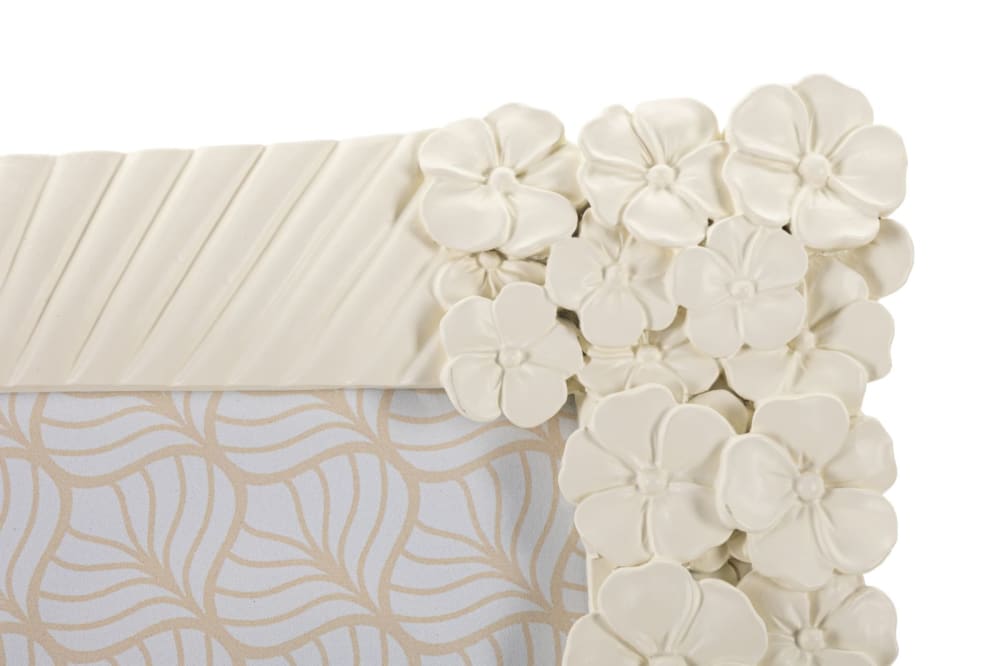 Cadre photo en résine beige avec fleurs et lignes cm 27,8x2x33 — vue 4