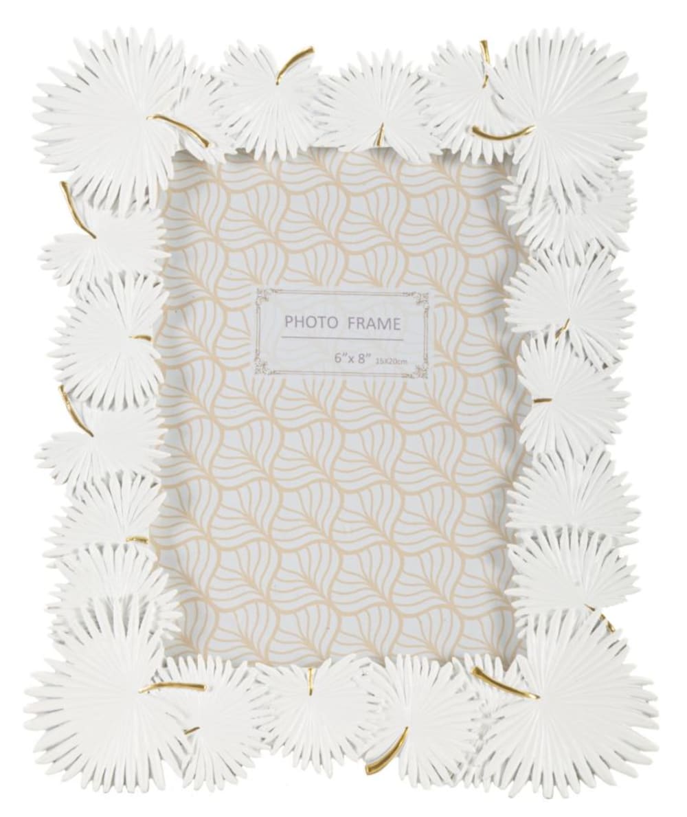 Cadre en résine blanche avec des feuilles 22,7x1,5x28 cm — vue 3