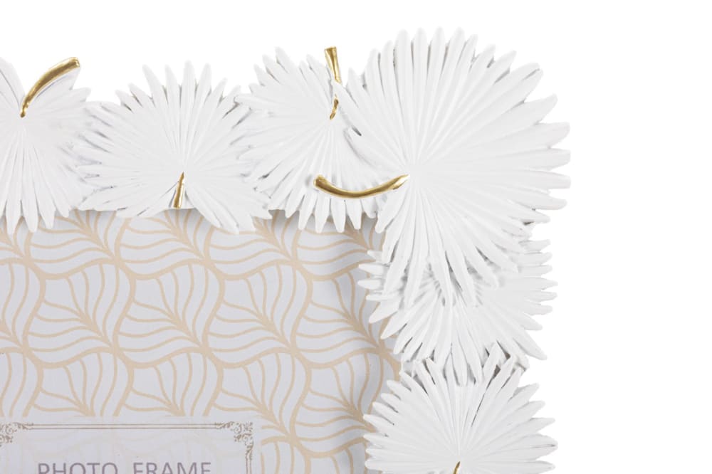 Cadre en résine blanche avec des feuilles 22,7x1,5x28 cm — vue 4