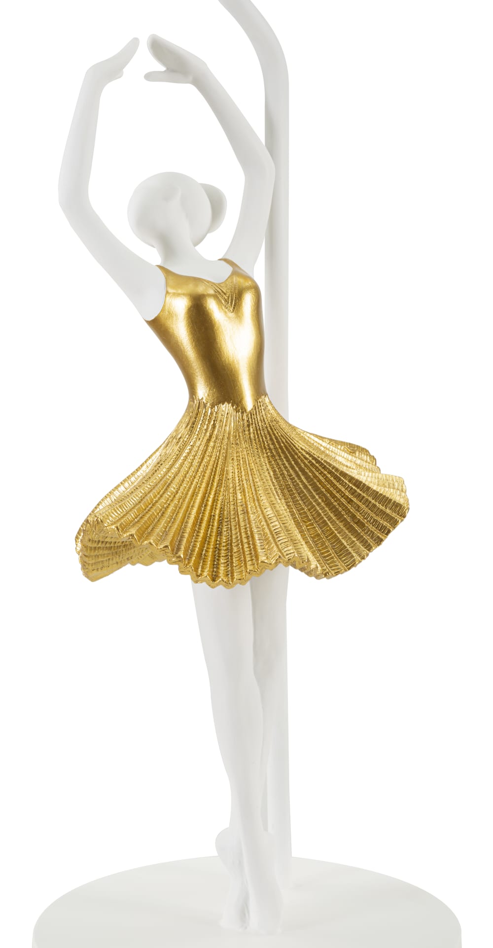 Lampe de table ballerine en résine blanche et dorée ø 28x64 cm — vue 4