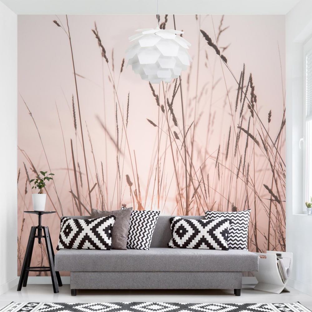 micasia Fototapete aus Vlies - Ein traumhafter Sommerabend, beige 192 x 192 cm Öko-Tex Zertifikat - Vlies