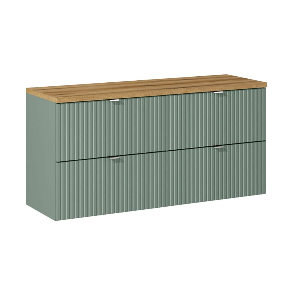 Petits meubles Waschtischunterschrank 120cm Melamin Grün und Holz Grün Spanplatte