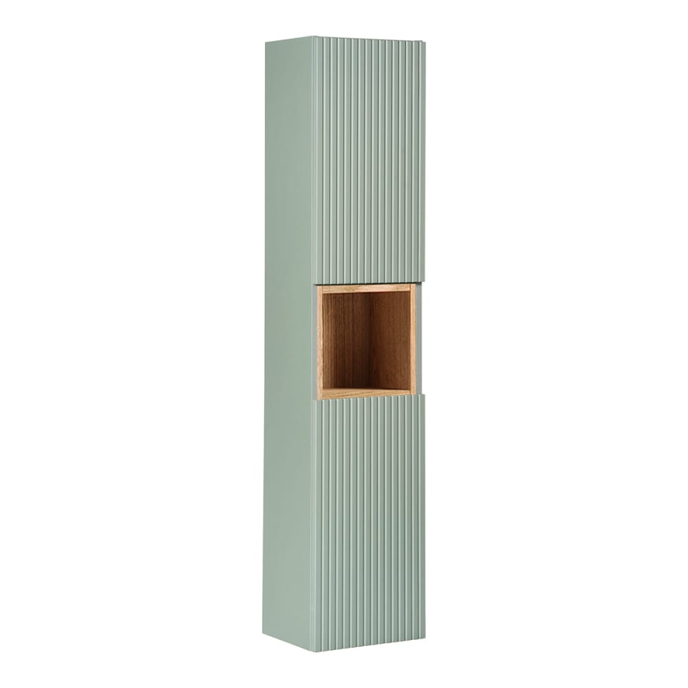 Petits meubles Wandsäule 2 Türen 1 Nische Melamin Grün und Holz Grün Spanplatte