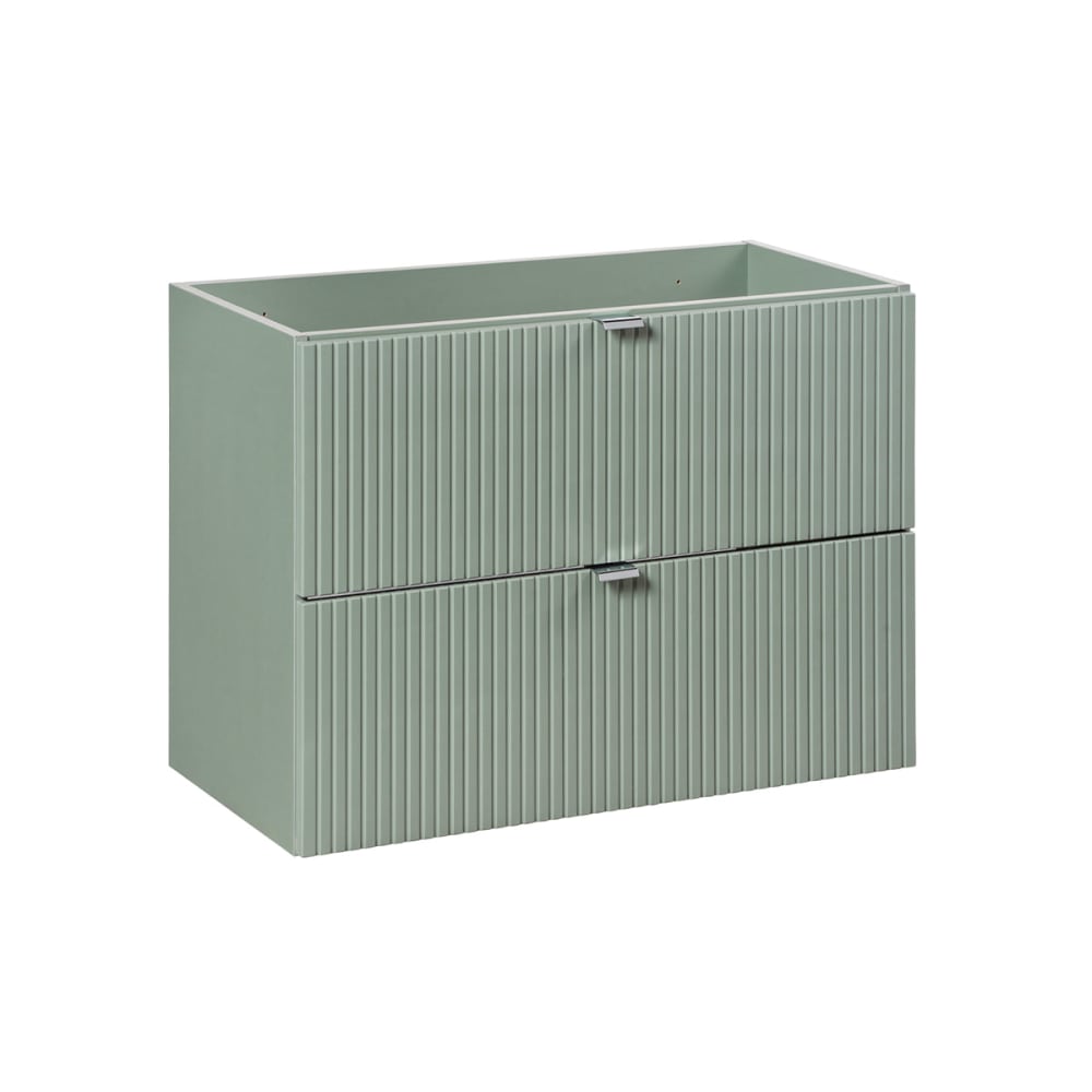Meuble sous-vasque 80cm 2 tiroirs panneaux mélaminé et mdf vert Meuble sous-vasque 80cm 2 tiroirs panneaux mélaminé et mdf vert