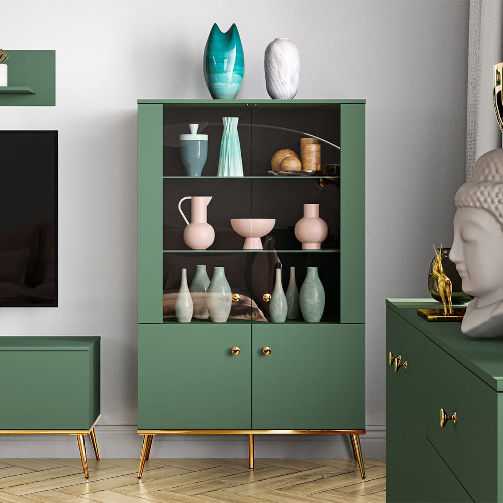 Geschirrschrank 4-türig Melaminiert Grün - Maisons Du Monde
