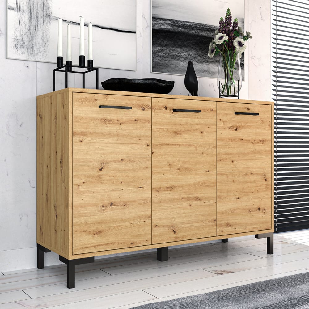 Buffet 3 portes mélaminé marron - Maisons du Monde