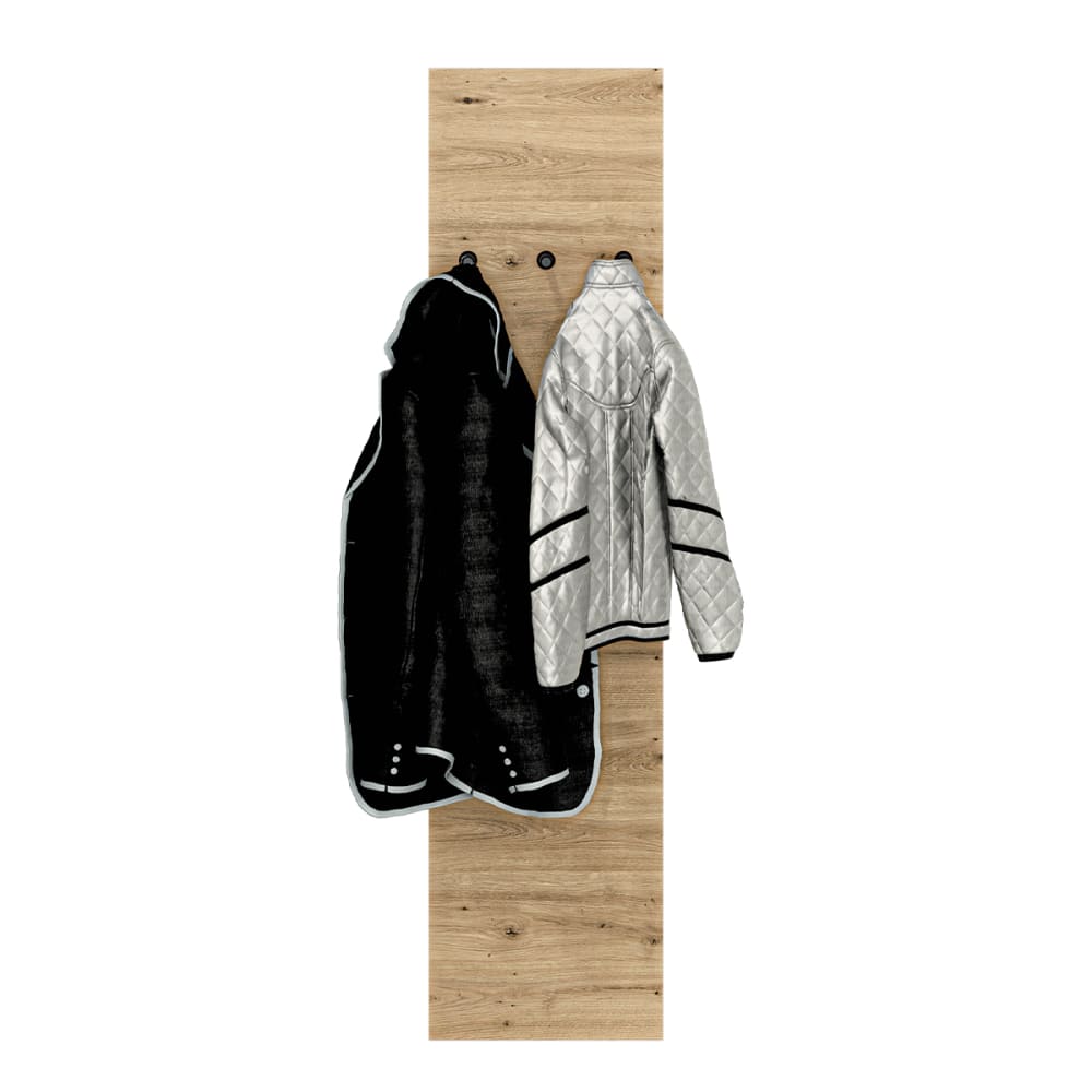 Porte-manteau mural 3 patères mélaminé marron - Maisons du Monde