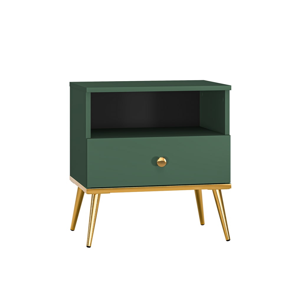 Chevet 1 tiroir stratifiés vert