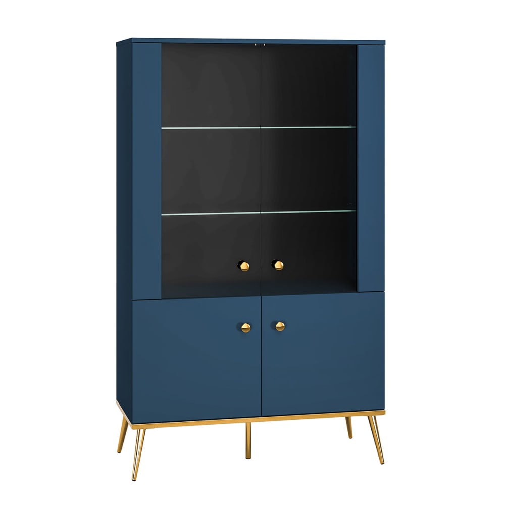 Vaisselier 4 portes mélaminé bleu