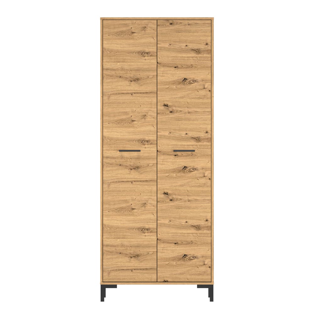 Petits meubles 2-türiger Kleiderschrank Melaminiert Holz Beige Spanplatte