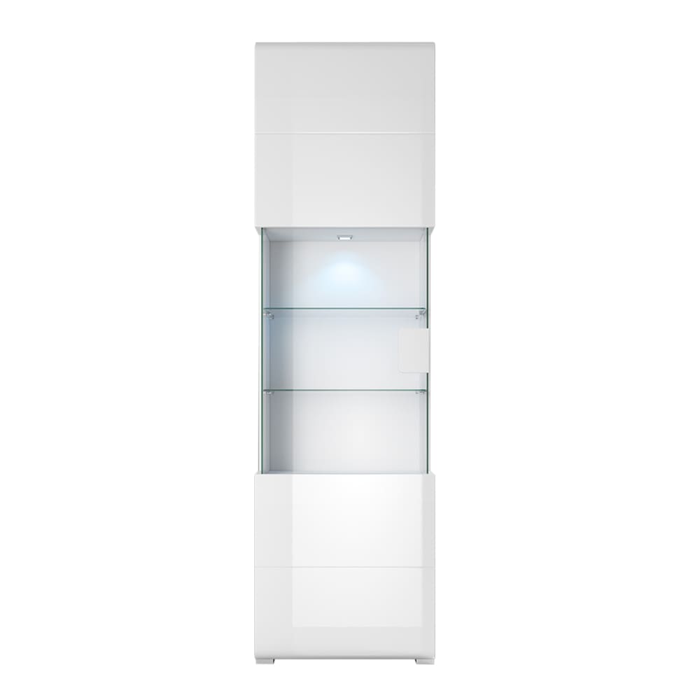 Vitrine 1 porte avec LED stratifiés blanc