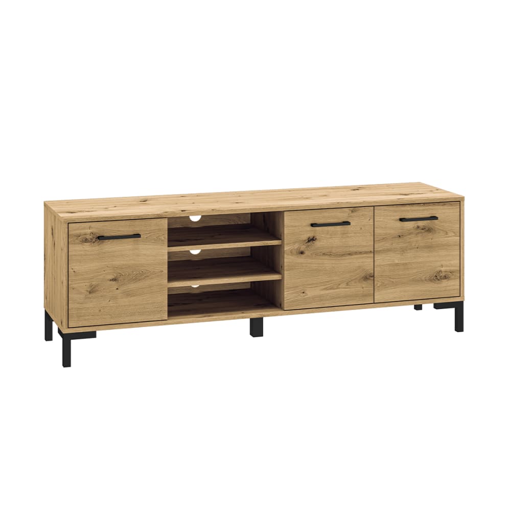 Meuble TV 3 portes stratifiés beige