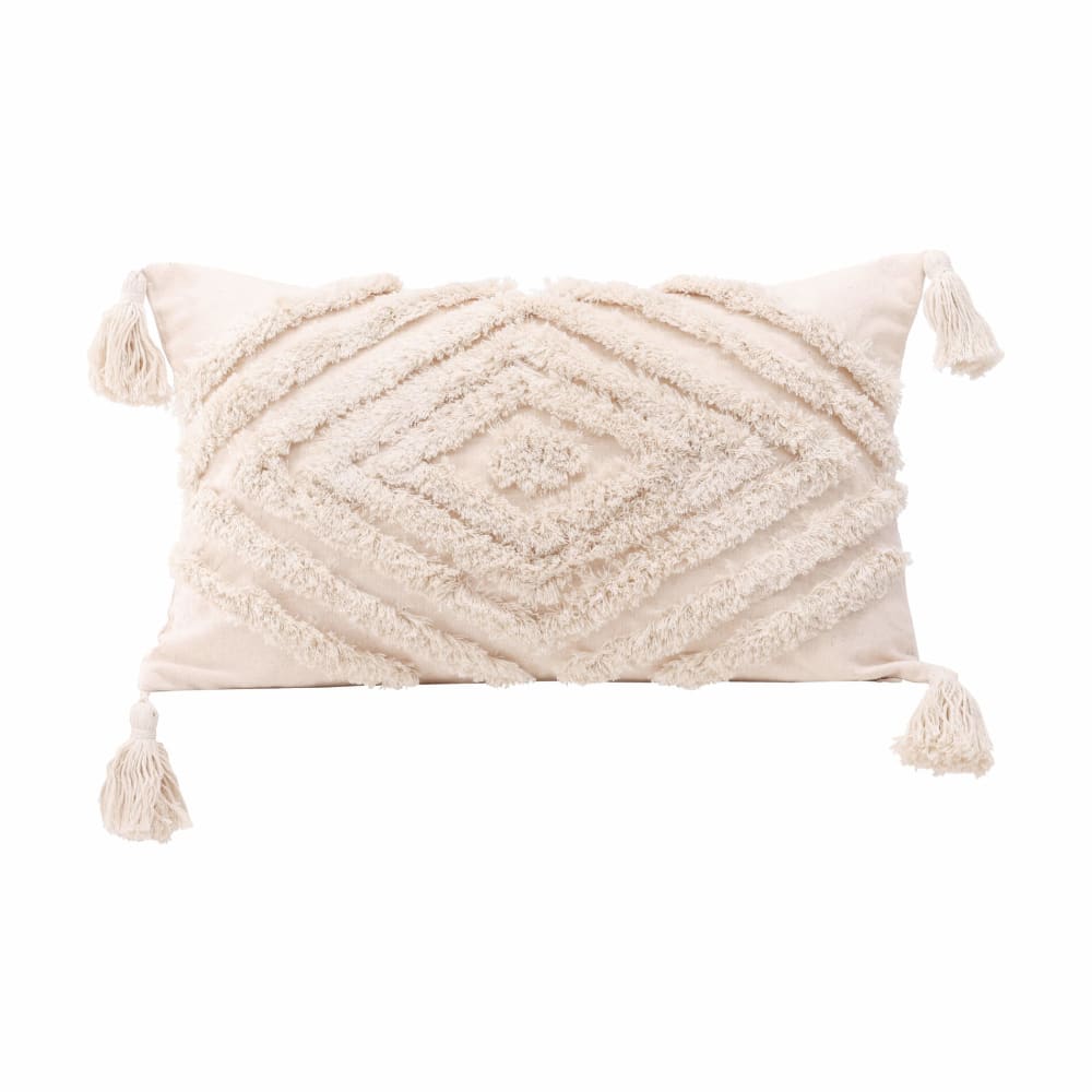 Mobili Rebecca Housse de coussin en polyester et coton blanc crème 50x30 cm