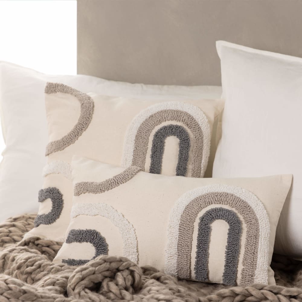 Housse de coussin en polyester et coton beige 50x30 cm - Maisons du Monde