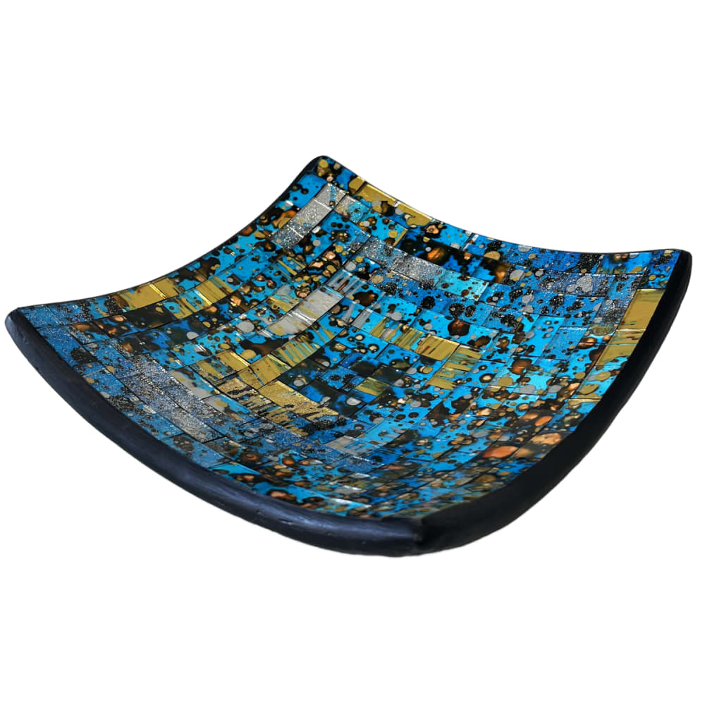 Coupelle vide poche artisanale bleue 19 cm