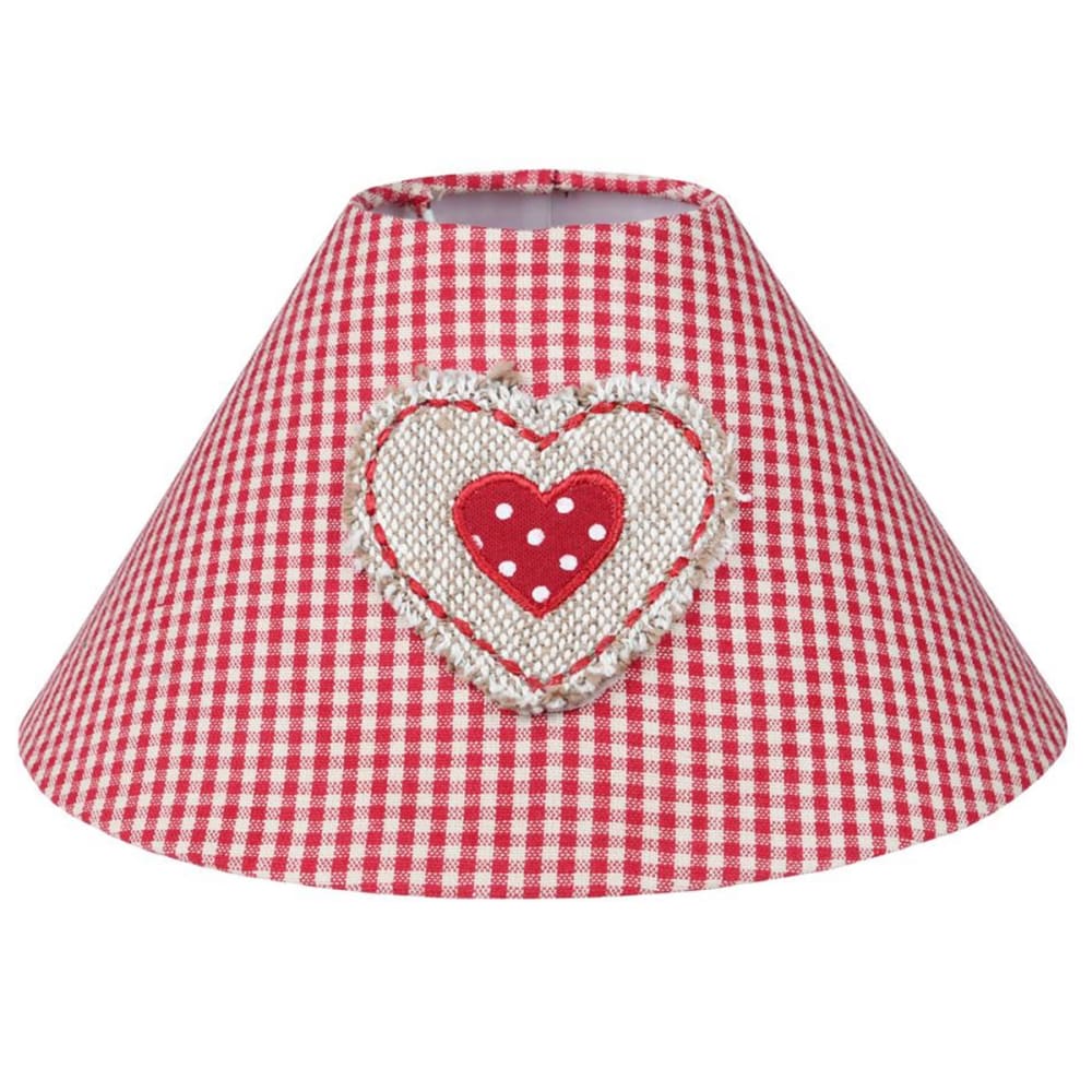 Abat-jour vichy coeur brodé