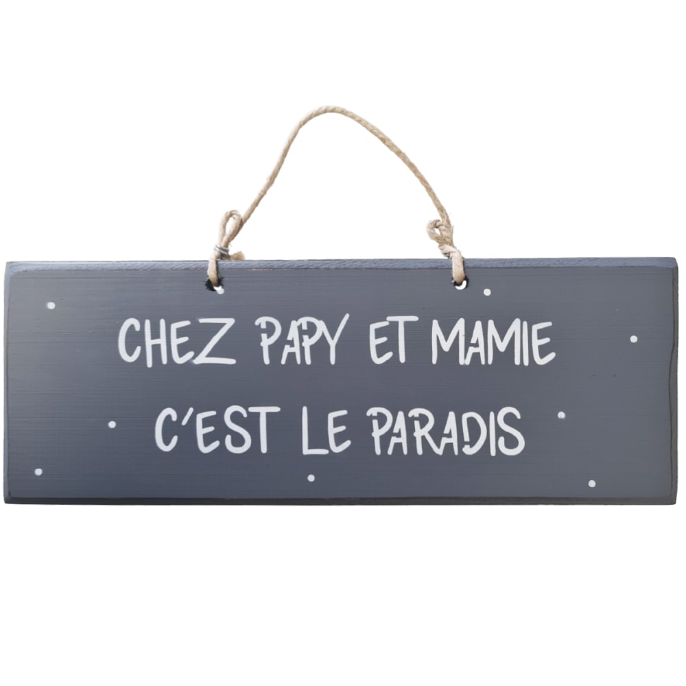 QUALIART Plaque décorative gris foncé en bois 32 cm