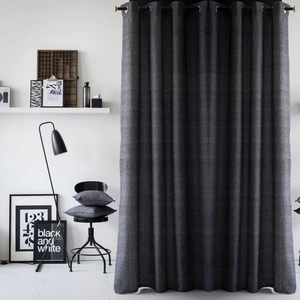 STOF Un panneau de rideau à oeillets Chambray 1 panneau Tissu 100% Coton A oeillets Dim : 140 x 240 cm lavable à 30°