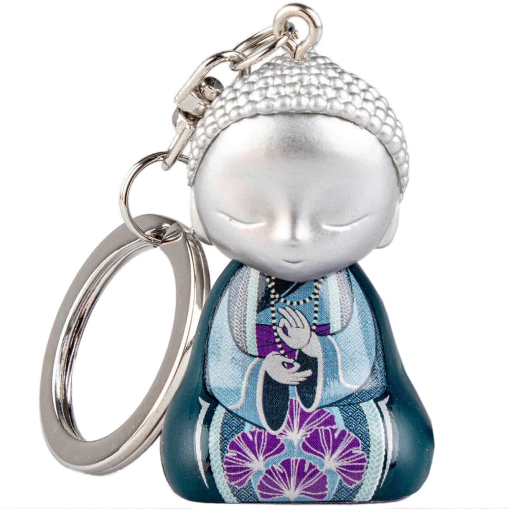 Kontiki Porte clef little buddha bleu 4.5 cm style inspirations d'ailleurs Violet Résine