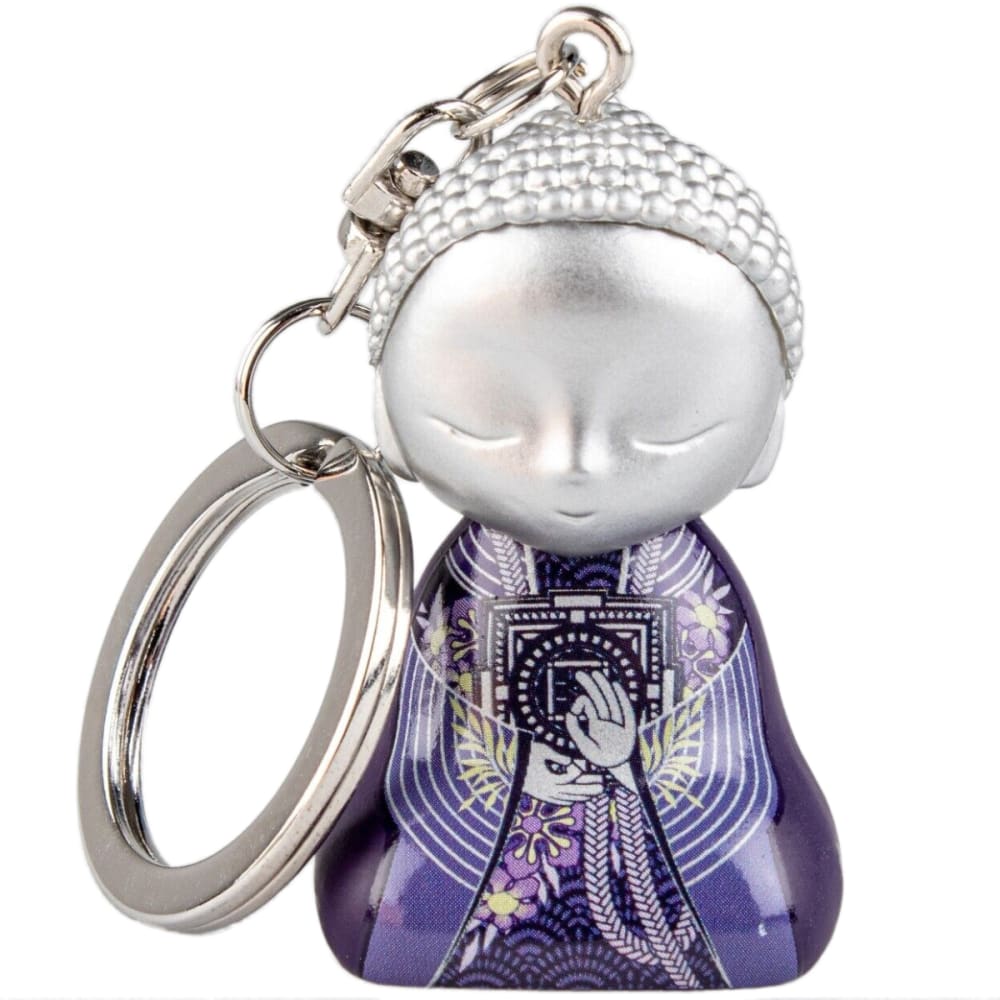 Kontiki Porte clef little buddha violet 4.5 cm style inspirations d'ailleurs - Résine