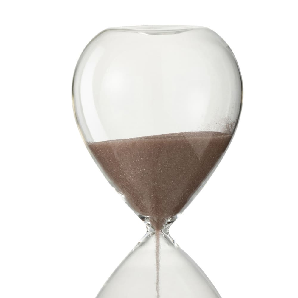 JOLIPA Sablier de décoration verre et sable rose poudré En verre Dim : 19 x 8 x 8 cm