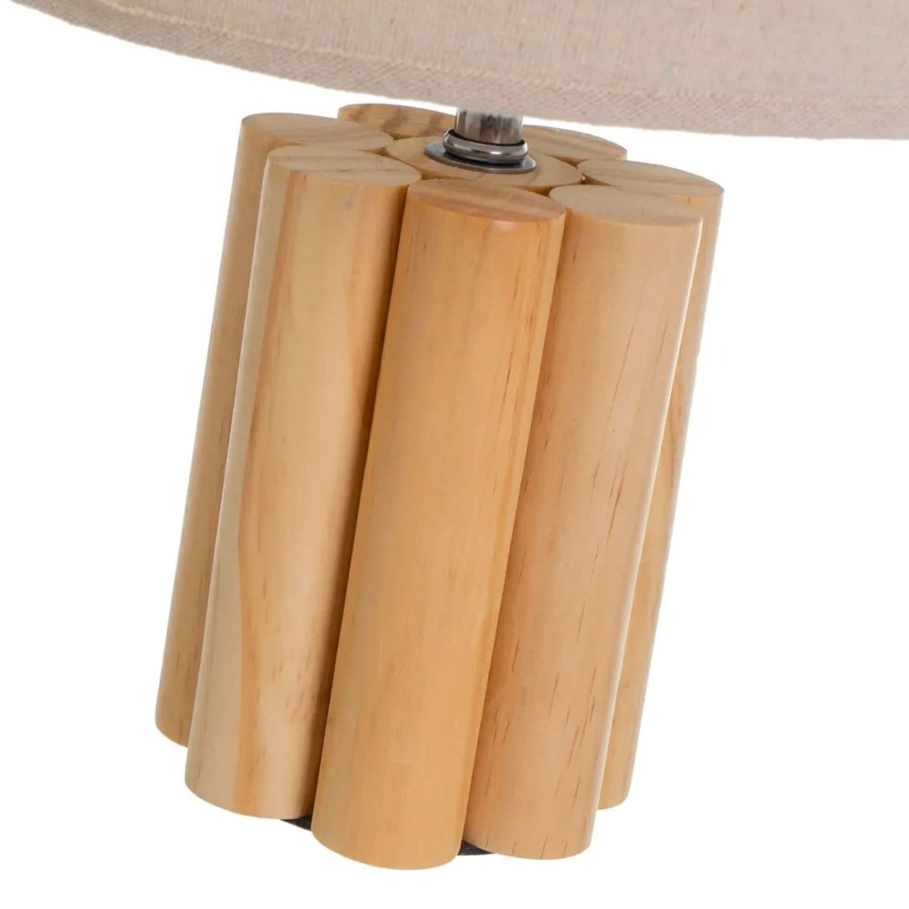Lampe à poser en bois et abat jour taupe 20x20x29cm — vue 4
