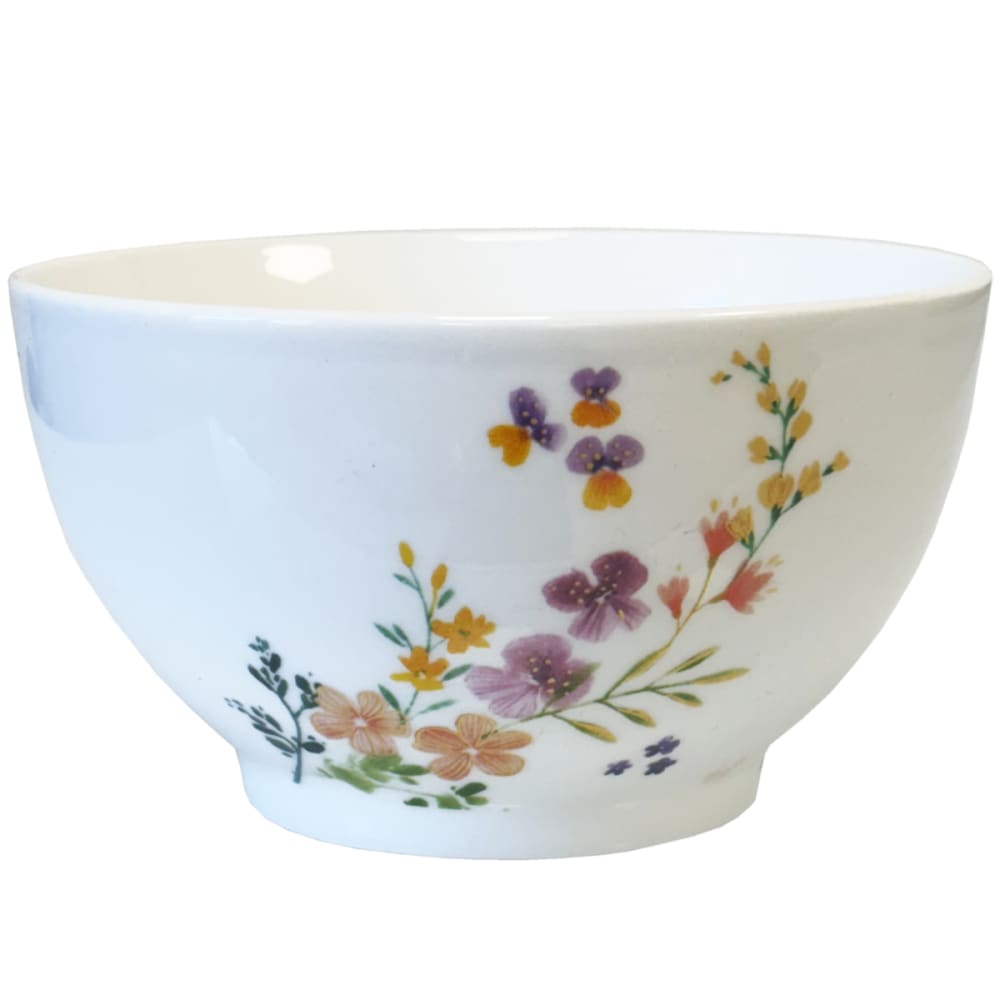 Bol en grès blanc clélia floral 480 ml