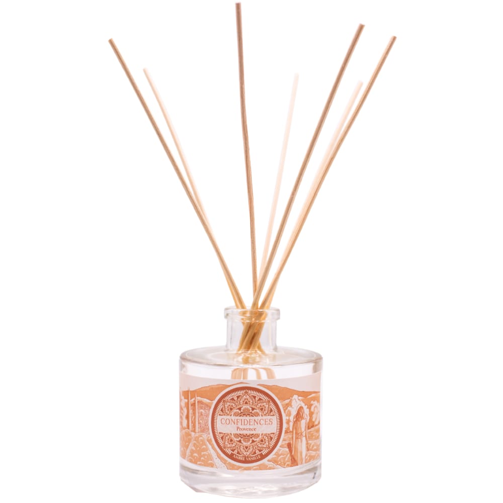 Confidences Provence Diffuseur de parfum ambre vanille fabriqué en provence – 200 ml Blanc Verre