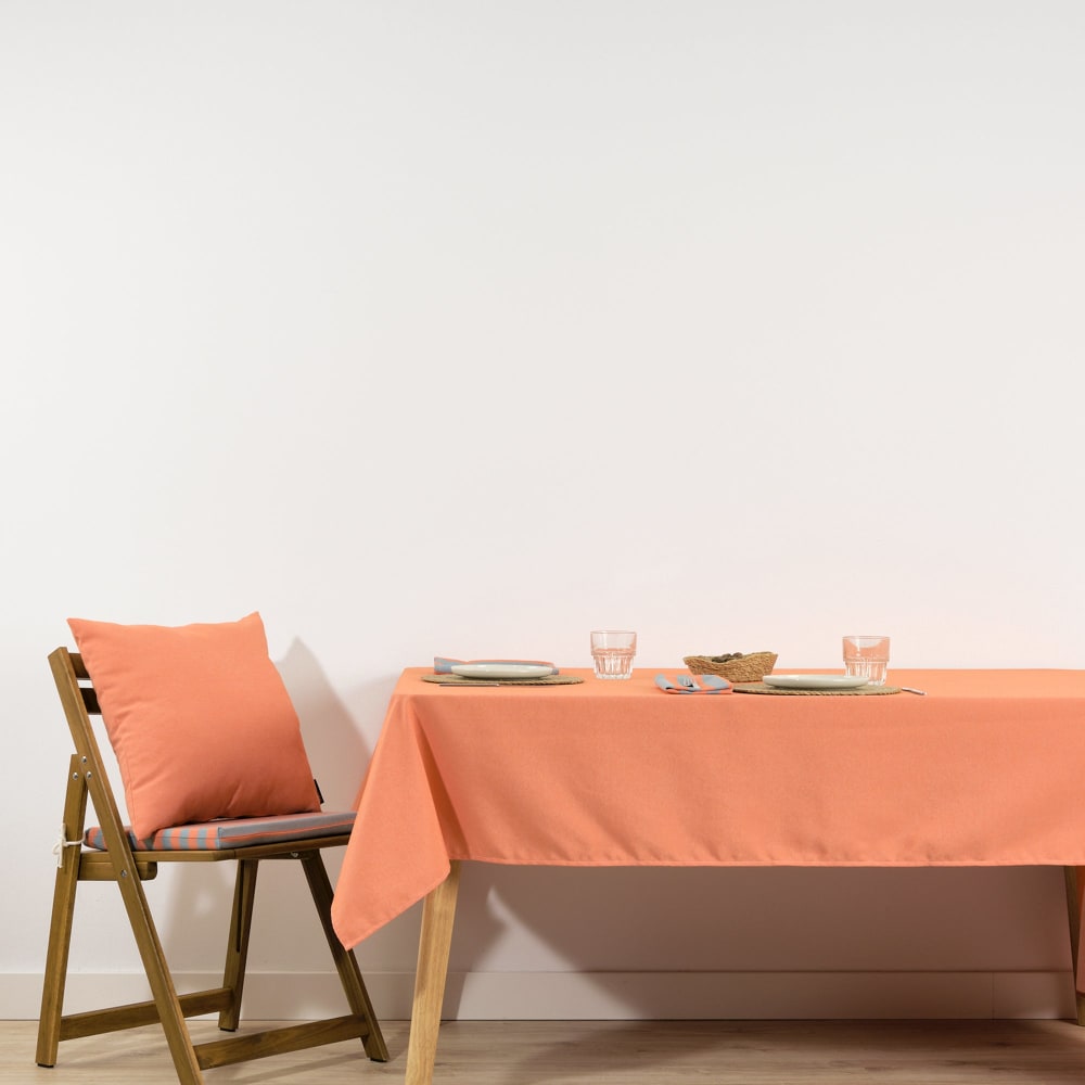 Fleckabweisende Tischdecke aus Baumwolle orange 200x160 cm -
