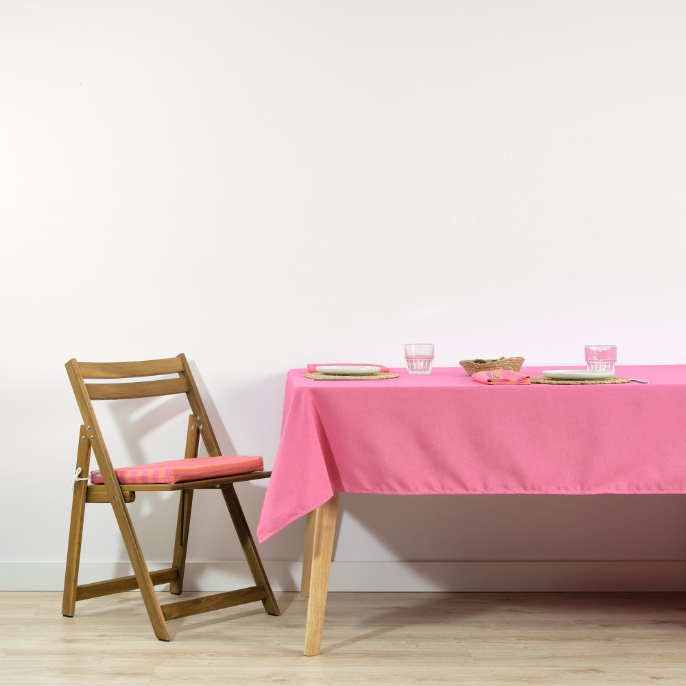 Nappe anti-taches en coton avec toucher tissu fuchsia 200x160 cm